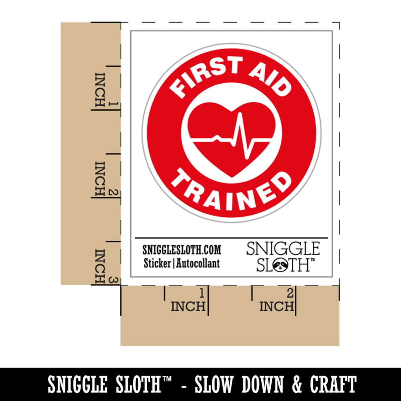 First Aid Trained EKG Heart Waterproof Vinyl Phone Tablet Laptop Water Bottle Sticker Set - 5 Pack